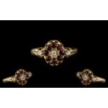 Antique Period - Superb 18ct Gold Rubies and Diamonds Set Ring, Excellent Design.