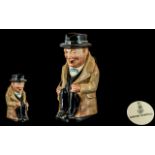 Royal Doulton Hand Painted Toby Jug ' Winston Churchill ' D6171 - Large Size. Designer Harry Fenton.