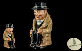 Royal Doulton Hand Painted Toby Jug ' Winston Churchill ' D6171 - Large Size. Designer Harry Fenton.