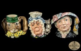Royal Doulton - Fine Trio of Hand Painted Large Character Jugs ( 3 ) In Total. Comprises 1/ The Cook