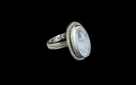 Moonstone Solitaire Ring, size R; 6.