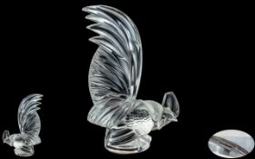 Lalique - France Superb Moulded Glass Figure of a Rooster, Model 1135.