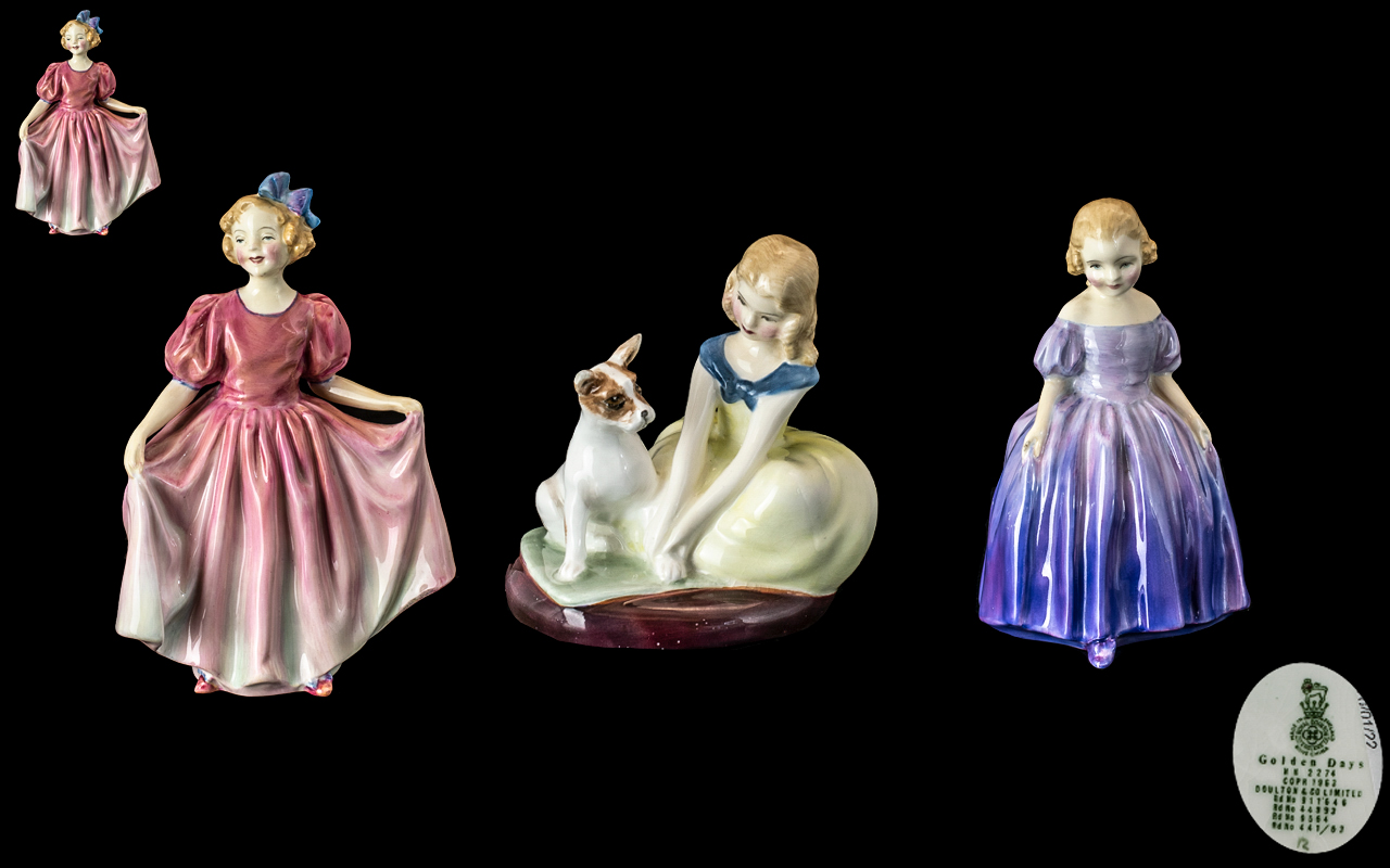 Royal Doulton Hand Painted Porcelain Figure ' Golden Days ' HN2274. Designer M. Davies.