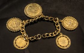 Gold Plated bracelet Loaded with Gold Plated Coins.