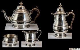 George V - Superb Quality and Well Made Sterling Silver ( 4 ) Piece Tea Service of Very Pleasing