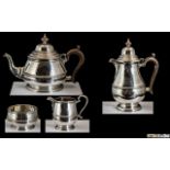 George V - Superb Quality and Well Made Sterling Silver ( 4 ) Piece Tea Service of Very Pleasing