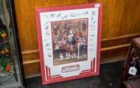 Manchester United Interest - Signed Print 'The Triple Win' No.