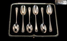 Boxed Set of ( 6 ) Six Sterling Silver Teaspoons.