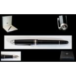 Meisterstuck Mont Blanc Diamond Set Classique Fountain Pen with Extra Refill.