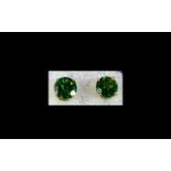 Russian Chrome Diopside Solitaire Stud Earrings, Russian diopside,