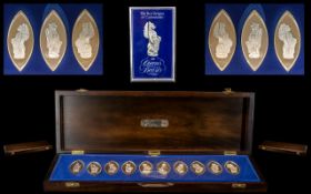Royal Mint ' The Queens Beasts ' Superior Quality Cased Set of Ten Fine Silver Proof Struck