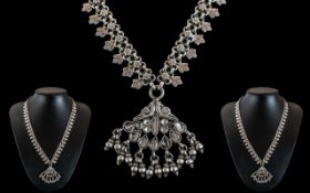 A Superb Sterling Silver Ornate Necklace and Pendant Drop of Wonderful Design and Proportions.