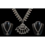 A Superb Sterling Silver Ornate Necklace and Pendant Drop of Wonderful Design and Proportions.