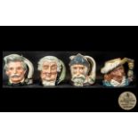 Royal Doulton Small Collection of ( 4 ) Large Hand Painted Character Jugs. Comprises 1/ The