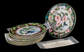 Collection of Royal Doulton by Franklin Mint Bird Cabinet Plates, with certificates, nine in total,