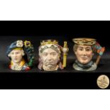 Royal Doulton - Fine Trio of Hand Painted Character Jugs ( 3 ) Comprises 1/ Special Edition Queen