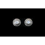 Moonstone Pair of Stud Earrings,