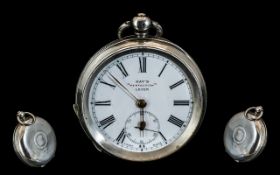 Kay's - Perfection Lever Key-Wind Silver Open Faced Pocket Watch. Marked 93.