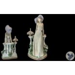 Lladro - Superb Quality Hand Painted Porcelain Figure ' Time For Reflection ' Model No 5378.