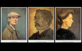 Lawrence Stephen Lowry RBA 1887 - 1976 ' The Lowry's ' A Triptych - Depicting Self Portrait,