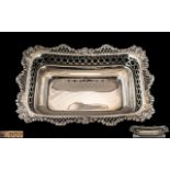 Goldsmiths and Silversmiths Co Superb Quality Sterling Silver Dish, With Ornate Open-worked Borders,