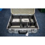 Regent Deluxe Large Size - Carrying Chrome Camera Case with Fitted Interior Compartments For Cameras