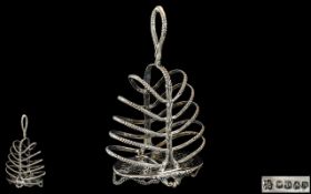 Victorian Rare Silver Plate Toast Rack In the Form of a Tree.