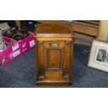 Antique Oak Coal Draw / Bucket with Art and Crafts Brass Fittings,