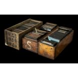 Three Wooden Cases Containing a Quantity of Glass Lantern Slides, to include,