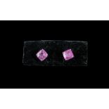 Pink Sapphire Solitaire Stud Earrings, totalling 2.