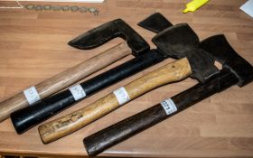 Collection of Old Axes. ( 4 ) Old Axes In Total. Largest Being 15 Inches.