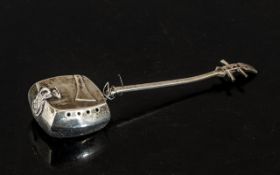 Novelty Silver Pill Box In Form of A Japanese Shamisen.