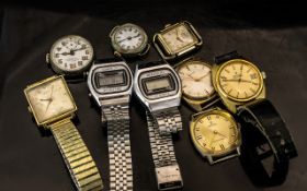 A Collection of Wrist Watches, to include Bulover Accuatron, Services, 1940s Longines, Wolny, Lanco,