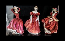 Royal Doulton Hand Painted Trio of Early Figures. Comprises 1/ ' Katrina ' Red, HN2327. Designer