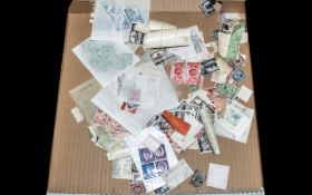 Large Pizza Box with Many Old GB and Commonwealth stamps. Condition looks really good and several