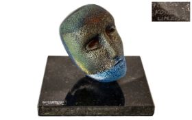 Bertil Vallien Born 1938 - Sweden Art Glass Head Sculpture ( Ltd Edition ) For Kosta Boda - Titled