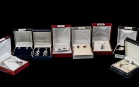 Collection of Silver 925 Jewellery Items with Boxes, Includes Earrings,
