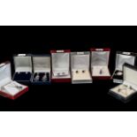 Collection of Silver 925 Jewellery Items with Boxes, Includes Earrings,