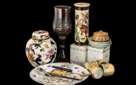 Good Mixed Lot of Collectables, Oriental Silver Plate etc, Large Masons Ginger Jar,