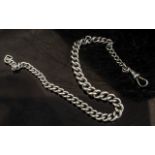 Victorian Silver Albert Chain. Graduating Albert Chain, Marked on Every Link. 12 Inches In length.