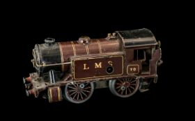 Vintage Hornby LMS Clockwork Train, No. 70. Approx 7" long.