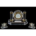 Swarovski - Cut Crystal ( Heavy ) Belle Epoque Quartz Clock, For a Ladies Desk / Table,