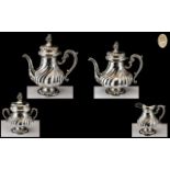 Italian Early to Mid 20th Century Superb Quality ( 4 ) Piece Silver Tea Service of Wonderful Design