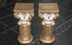 Pair of Matching Pedestal Stands. Corint