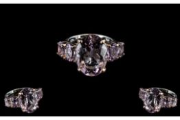 Rose De France Amethyst Statement Ring,