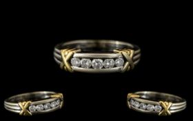 18ct Gold Ladies Diamond Ring, Modern De