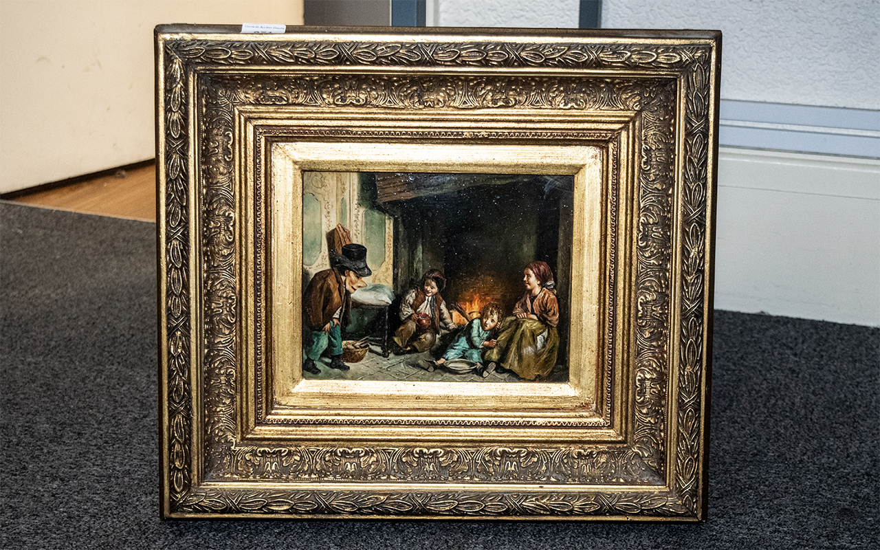 Oil Painting on Panel, housed in a gilt
