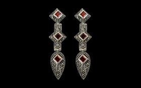 Bespoke Silver and Marcasite Earring Set