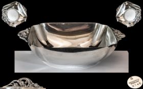 American - 19th Century Art Nouveau Sterling Silver Twin Handle Bowl by Reed and Barton.
