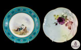 Royal Worcester Hand Painted Cabinet Plate Made For Davis Collamore & Co, New York.